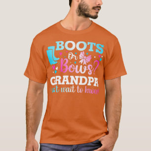 Camiseta Boot ou Arco Avô Sexo Revelar Chá de fraldas