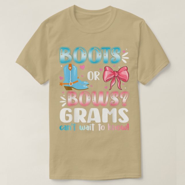 Camiseta Boot Ou Arco Gramas Gênero Revelar Chá de fraldas  (Frente do Design)