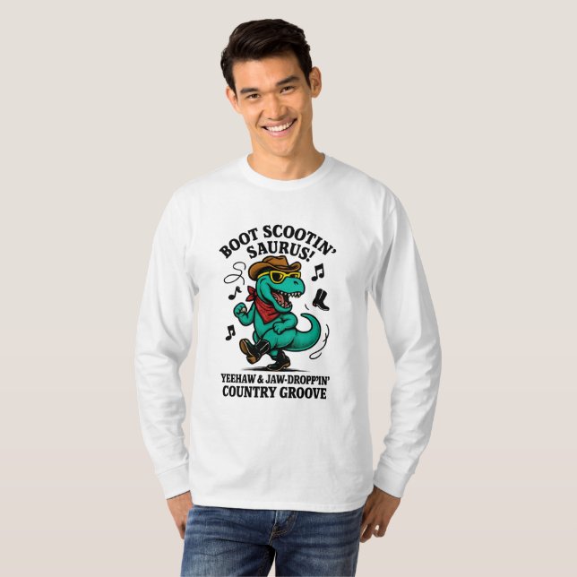 Camiseta Boot Scootin' Saurus! (Frente Completa)