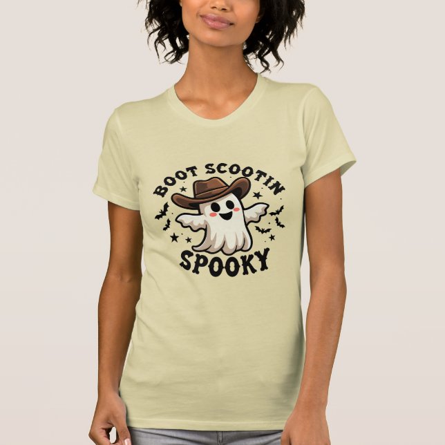 Camiseta Boot Scootin' Spookboy Ghost Halloween (Frente)