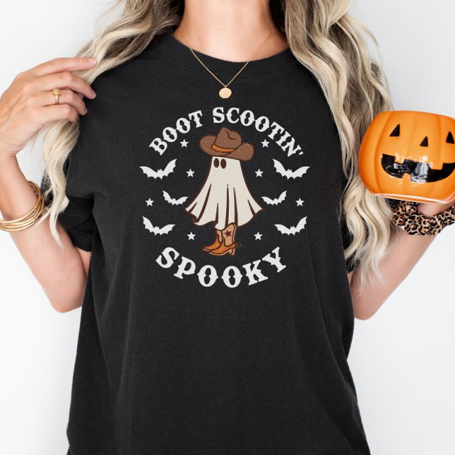 Camiseta Boot Scootin Spooky Ghost do Dia das Bruxas Bonito (Boot Scootin Spooky Shirt - Halloween Gift - Spooky Season - Halloween Shirt)