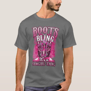 Camiseta Boots and Bling É Uma Coisa De Cowgirl Western Co