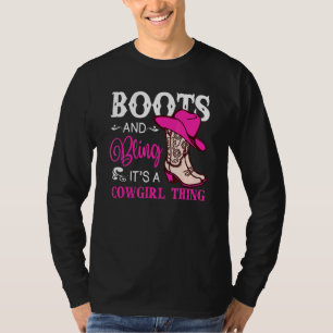 Camiseta Boots and Bling É uma Garota Cozinha Coisa Chapéu