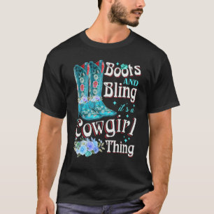 Camiseta Boots and Bling É uma Garota-Vaca Coisa Rodeo Hat