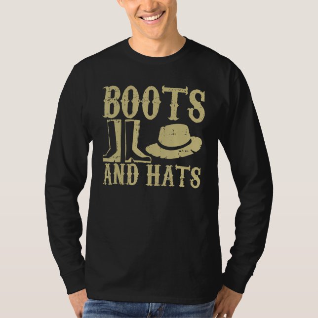 Camiseta Boots and Hats Farming Agriculture Longe Vida (Frente)