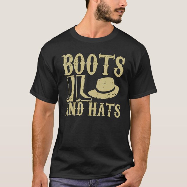 Camiseta Boots and Hats Farming Agriculture Longe Vida (Frente)