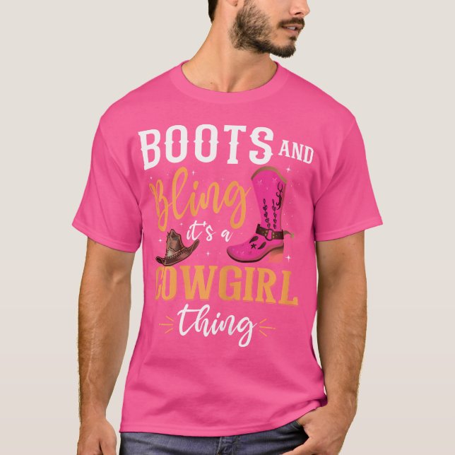 Camiseta Boots Bling É Uma Coisa De Garota Ocidental (Frente)