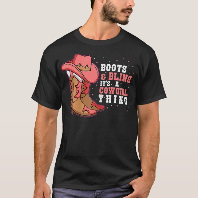 Camiseta Boots  Bling Its A Cowgirl Thing  (2) (Frente)