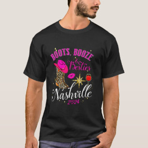Camiseta Boots Booze E Besties Nashville Girls Trip 2024