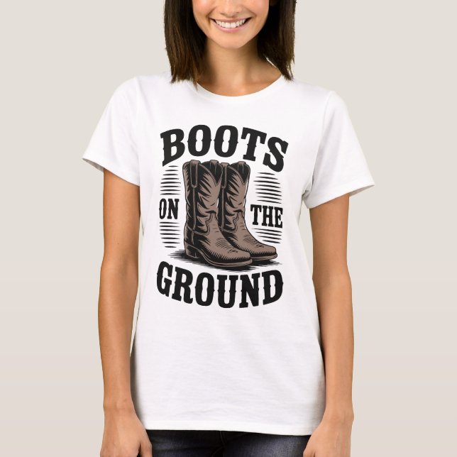 Camiseta Boots on the Ground – Western Cowboy T-Shirt (Frente)
