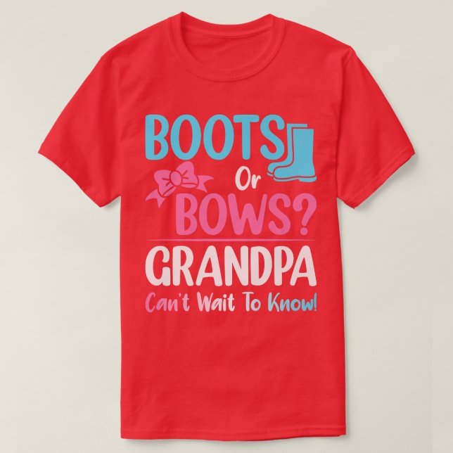 Camiseta Boots ou Arcos Avô Sexo Revela Gravidez Anno (Frente do Design)