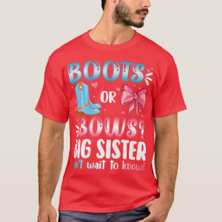 Camiseta Boots Ou Arcos Big Sister Gênero Revelem Chá de fr