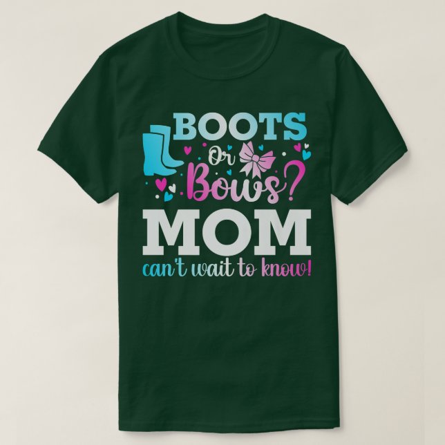 Camiseta Boots ou Arcos Mãe Sexo Revelar Chá de fraldas Anu (Frente do Design)