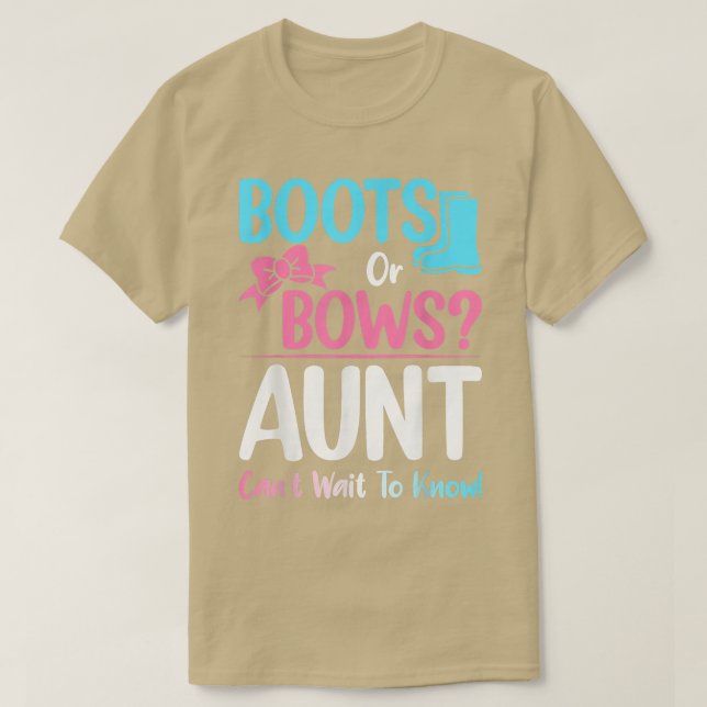 Camiseta Boots ou Arcos Tia Gênero Revelação Gravidez Anúnc (Frente do Design)
