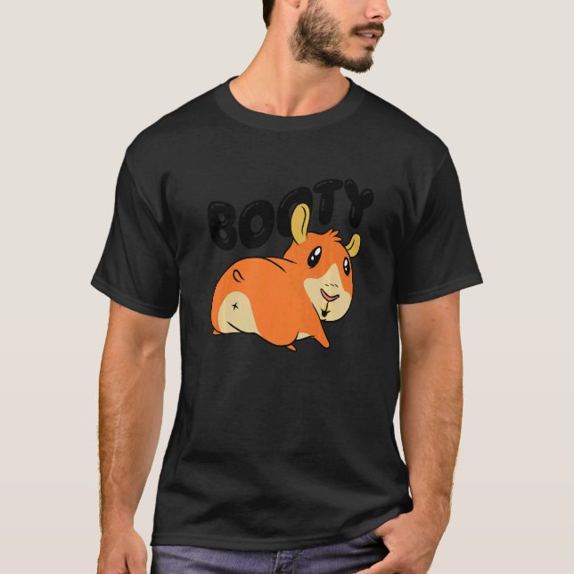 Camiseta Booty Pig Graphic Guiné Proprietário de Porcos Pet (Frente)