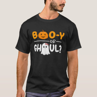 Camiseta Booy Ou Ghoul Surgem Chá de fraldas De Halloween