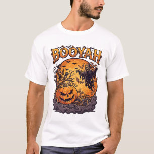Camiseta Booyah Halloween Abóbora Ceifador Laranja Lua_1