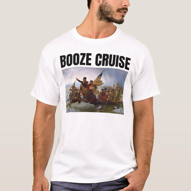 Camiseta Booze Cruise 4th Of July George Washington (Frente)