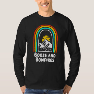 Camiseta Booze E Bonfire Acampando Cerveja Beer Camper Drin