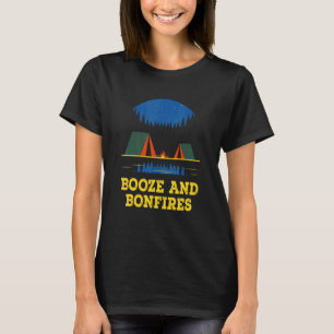 Camiseta Booze e Bonfire Camping Beer Camper Drinker Hi