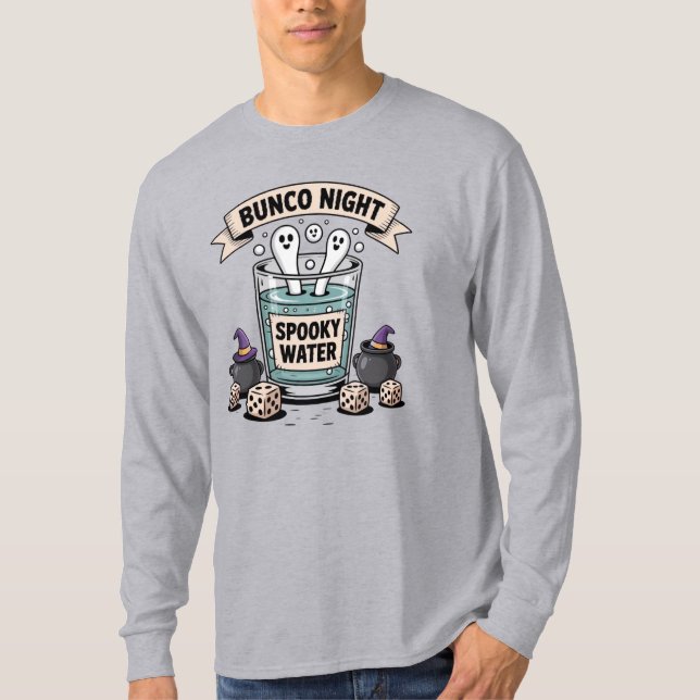Camiseta Boozy Ghosts Halloween - Bonita, Bebendo (Frente)