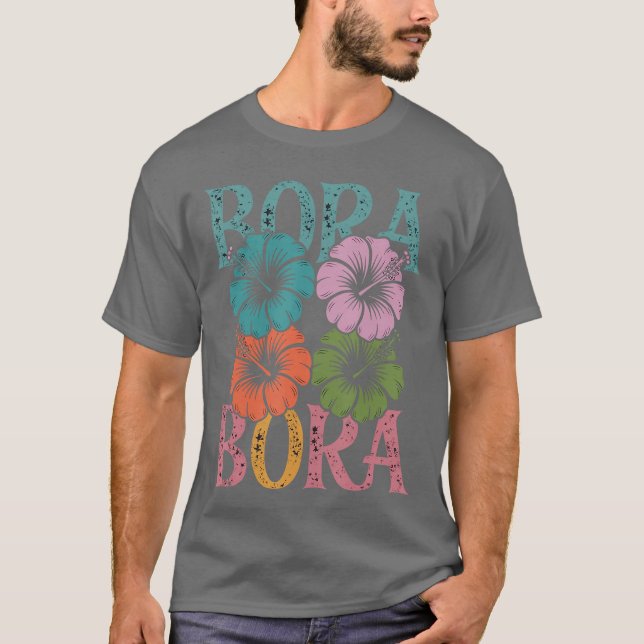 Camiseta Bora Bora Beach Souvenirs Férias Tropicais de Prai (Frente)