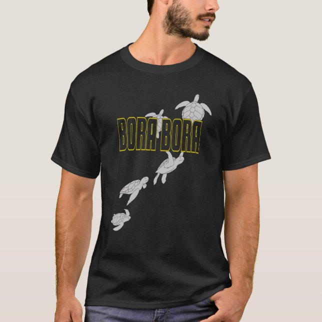 Camiseta Bora Bora Sea Turtles Scuba Diving with Turtles (Frente)