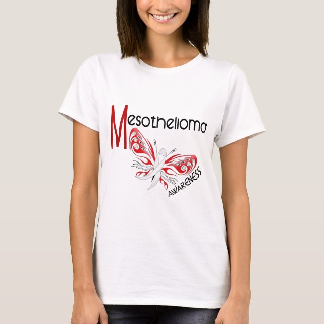 Camiseta Borboleta 3,1 do mesotelioma (Frente)
