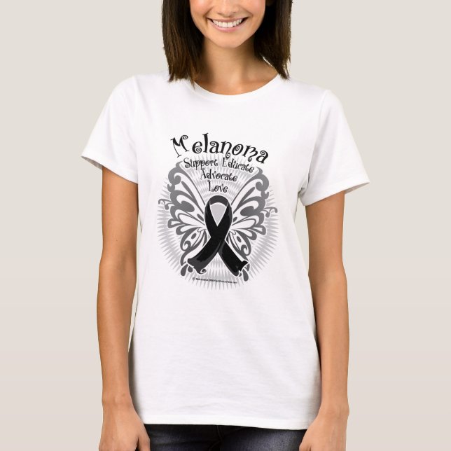 Camiseta Borboleta 3 do cancer de pele (Frente)
