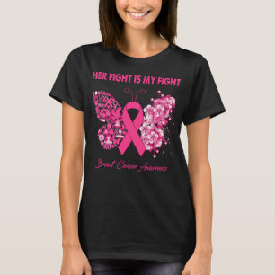 Camiseta Borboleta A Luta Dela É O Meu Cancer De Luta