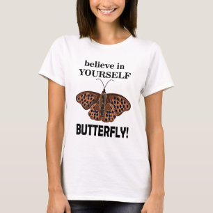 Camiseta Borboleta Acredite Em Si Mesma