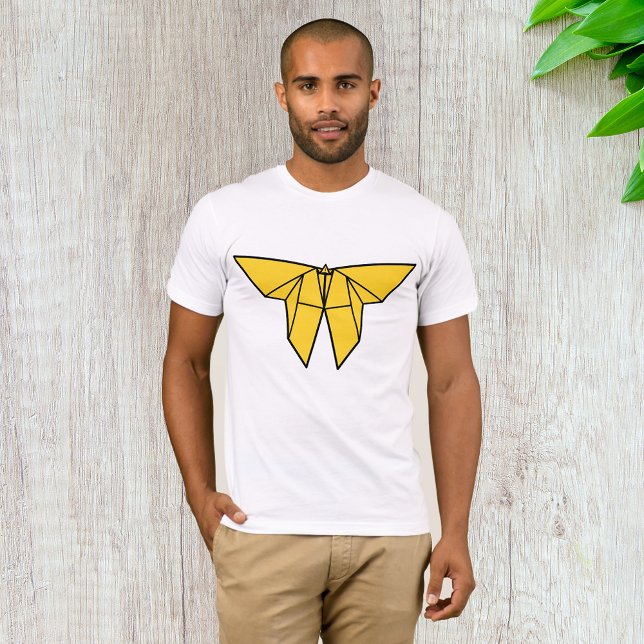 Camiseta Borboleta Amarelo Origami Mens T-Shirt (Criador carregado)