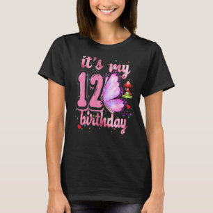 Camiseta Borboleta Aniversário Princesa 12, Aniversário, Ma