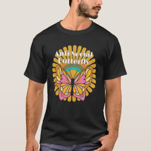 Camiseta Borboleta Antisocial Design Colorido Divertido