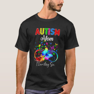 Camiseta Borboleta Autismo Mãe Eu Amo Meu Filho Apoio Autis