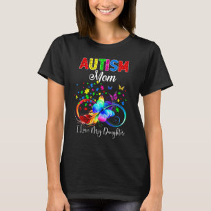 Camiseta Borboleta Autismo Mãe Eu Amo Minha Filha Apoio Au