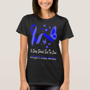 Camiseta Borboleta Azul de Consciência da Doença de Hunting
