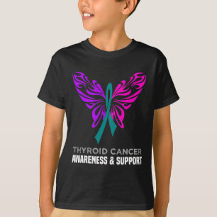 Camiseta Borboleta Azul-Fita, Cor-de-Rosa, para Sensibiliza
