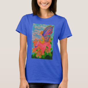 Camiseta Borboleta azul, flores borboletas
