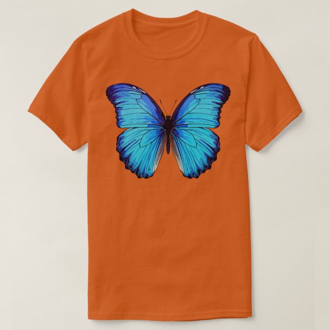 Camiseta Borboleta Azul Morpho (Frente do Design)