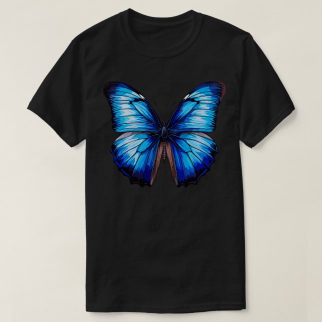 Camiseta Borboleta Azul Morpho 12 (Frente do Design)