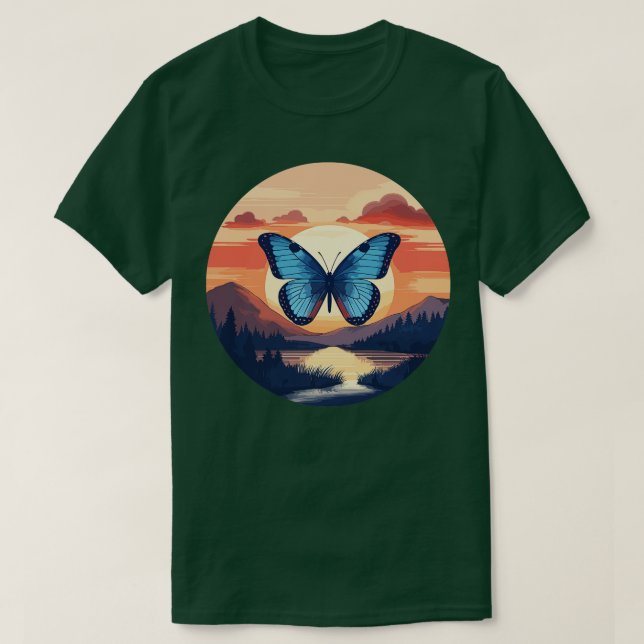 Camiseta Borboleta Azul Morpho 13 (Frente do Design)