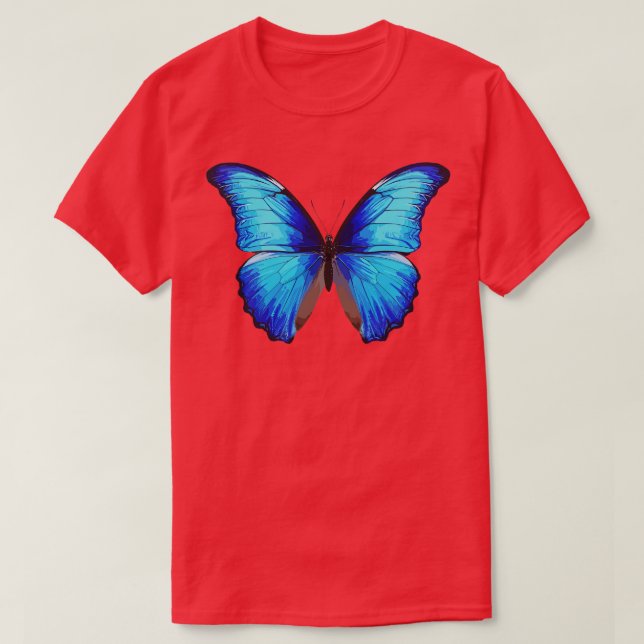 Camiseta Borboleta Azul Morpho 3 (Frente do Design)