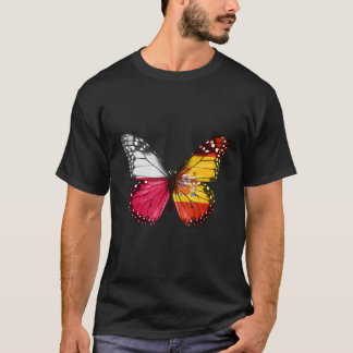 Camiseta Borboleta Bandeira Espanhola Polida