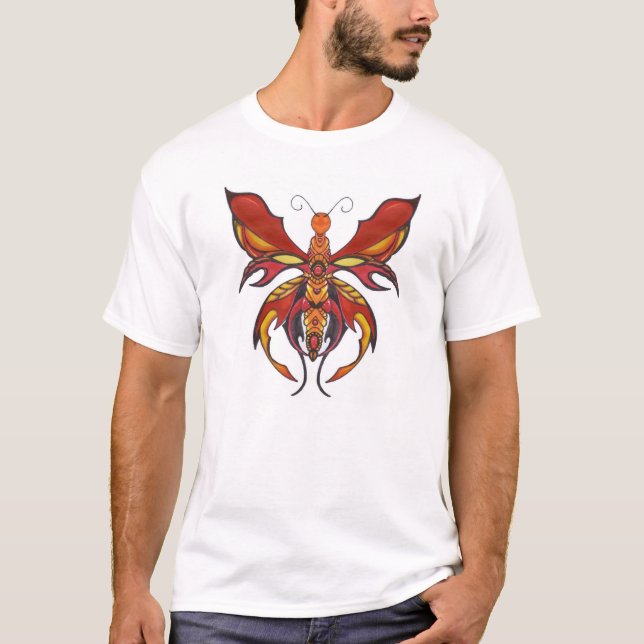 Camiseta Borboleta Bejeweled - fogo (Frente)
