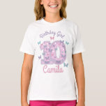 Camiseta Borboleta Birthday Girl Décith<br><div class="desc">Comemore o aniversário com esta camiseta especial,  design personalizada</div>