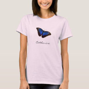 Camiseta Borboleta Blue Morpho Personalizada com Nome