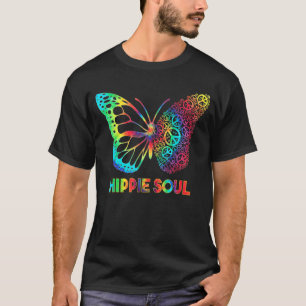Camiseta Borboleta bonito Hippie Soul com Sinais de Paz Hip