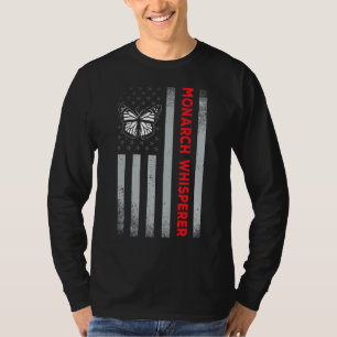 Camiseta Borboleta-Borboleta-Suspiradora da Bandeira Americ