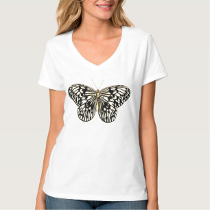 Camiseta Borboleta branca e preta